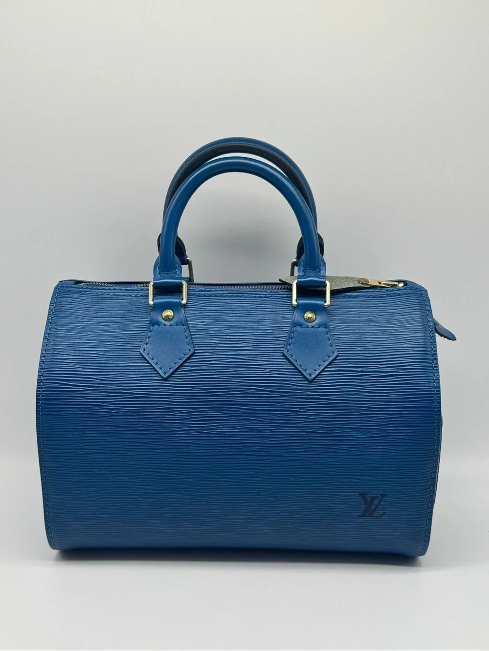 Louis Vuitton Speedy 25 Blue Epi Leather Top Handle Bag